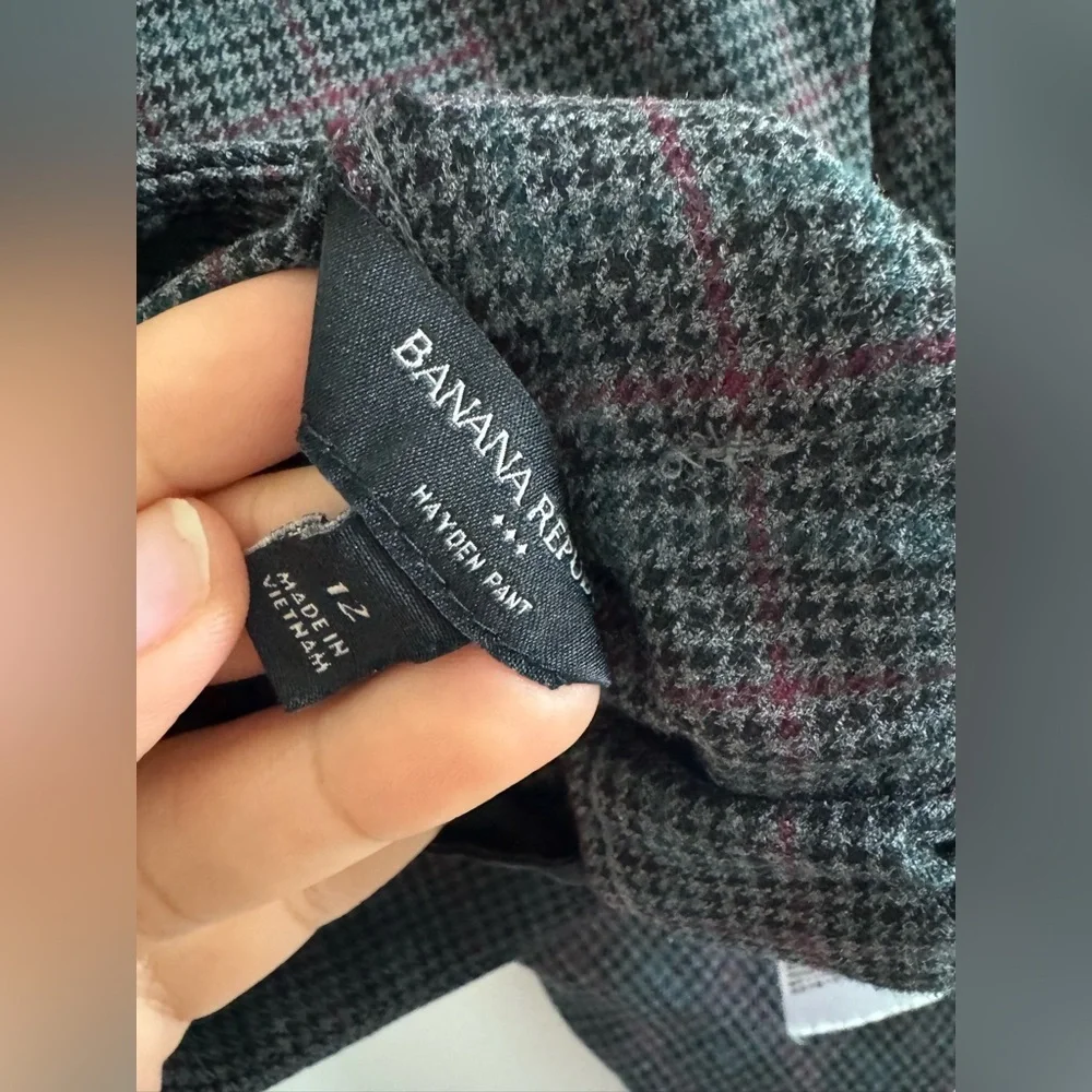 BANANA REPUBLIC Chic Plaid Trousers SIZE 12 Hayden pant